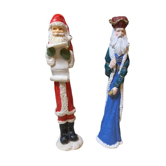 Thin Skinny Santa Figurines Set of 2 - Picture 1 of 11